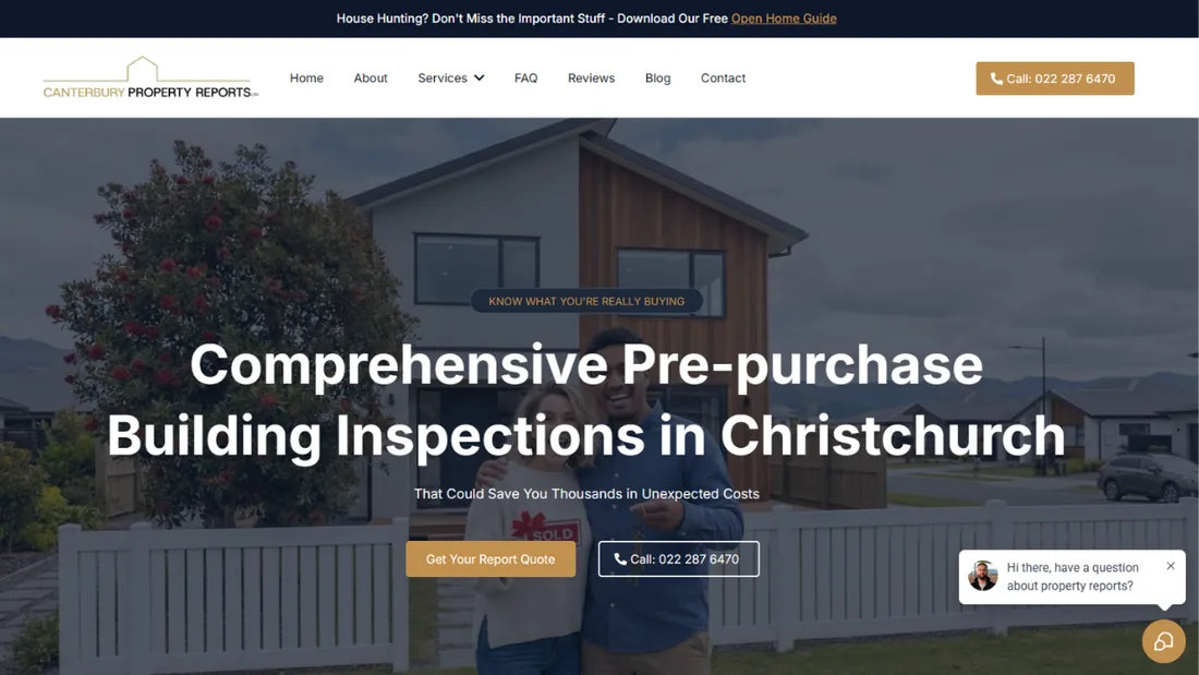 Canterbury Property Reports website built by Propersites